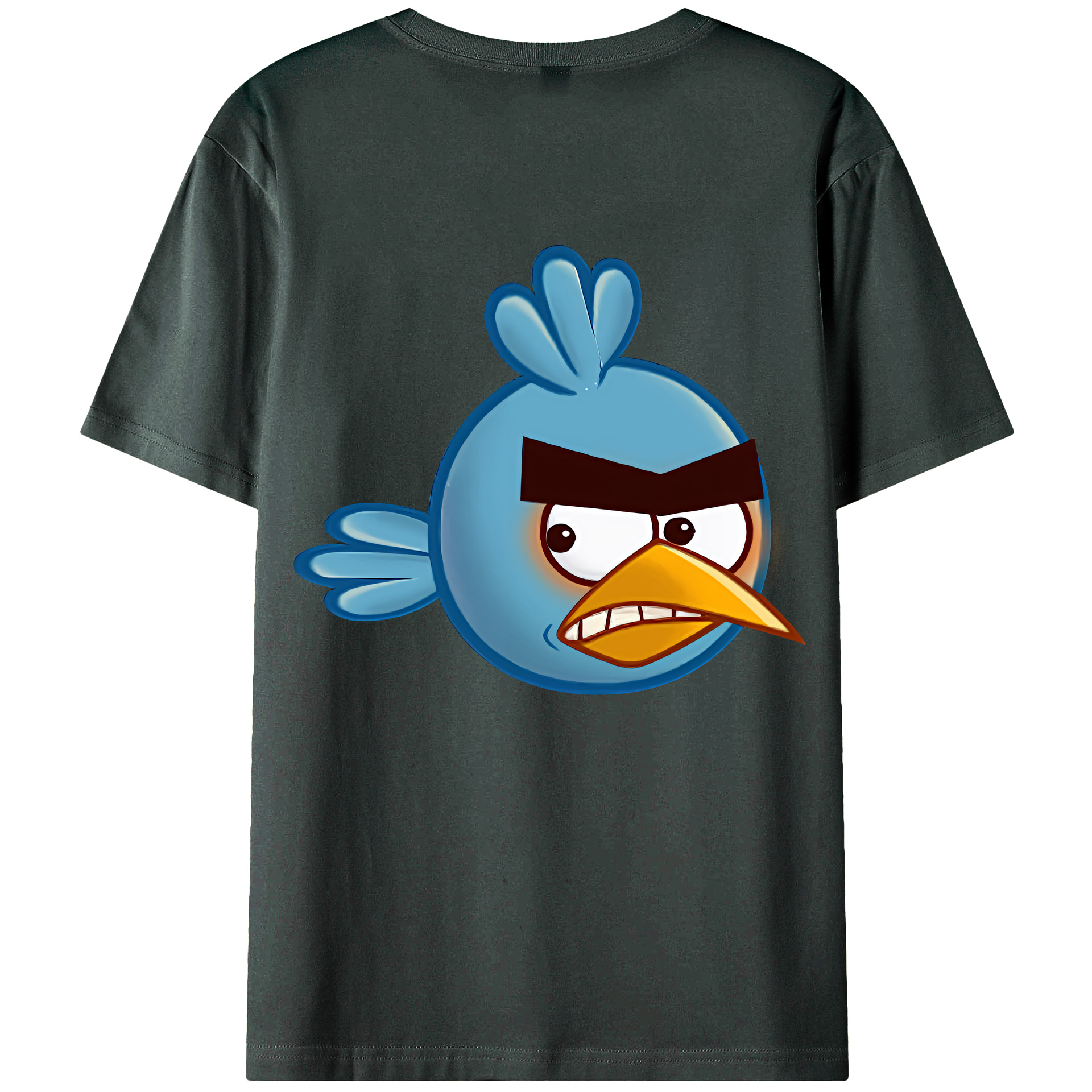 （画像用） Angry Birds アングリーバード 綿100％ メンズ半袖Tシャツ（バックプリント） 通気性